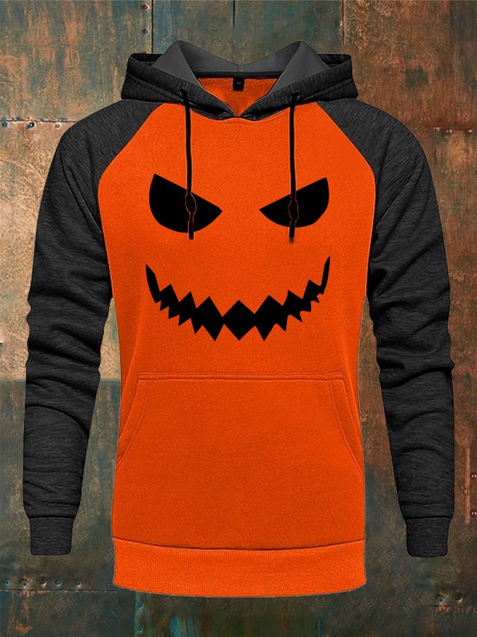 Men's Halloween Button Casual Hoodie