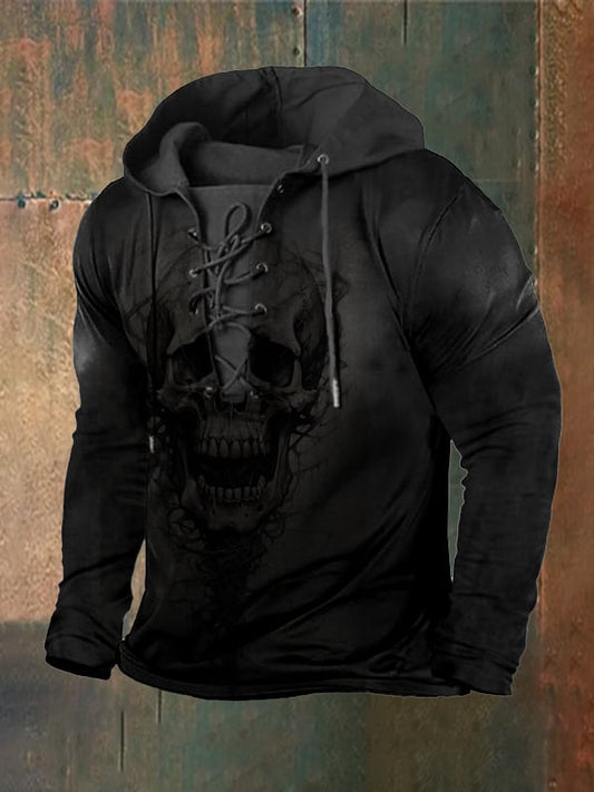 Men's Vintage Dark Skull Hoodie