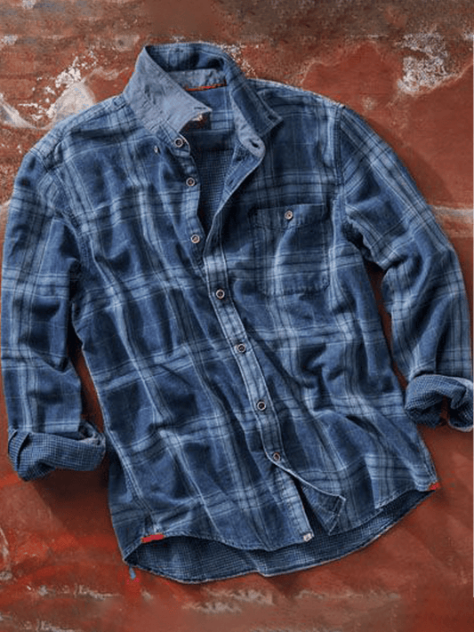 Men's Vintage Western Stripe Pocket Shirt