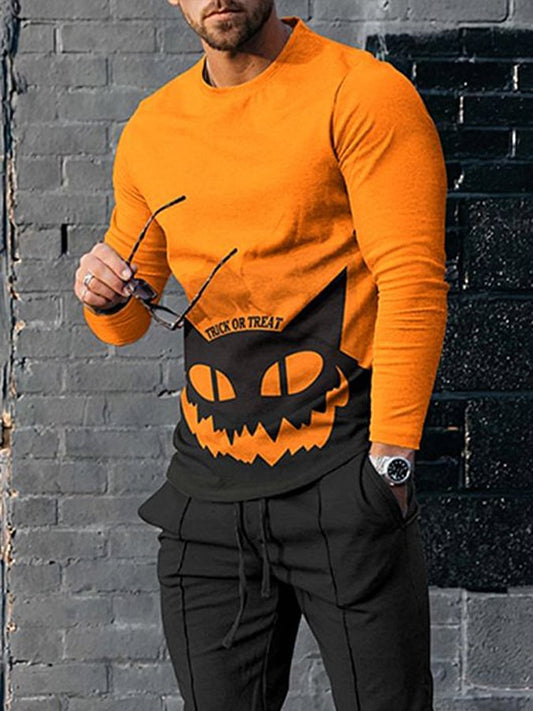 Men's Halloween Casual Long Sleeve T-Shirt