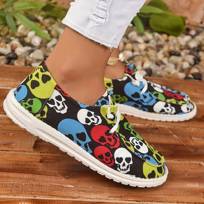 😍Last Day 50% OFF-Halloween Pumpkin & Bat Print Women's Canvas Sandals