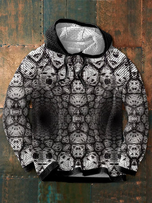 Men's Halloween Print Waffle Hoodie