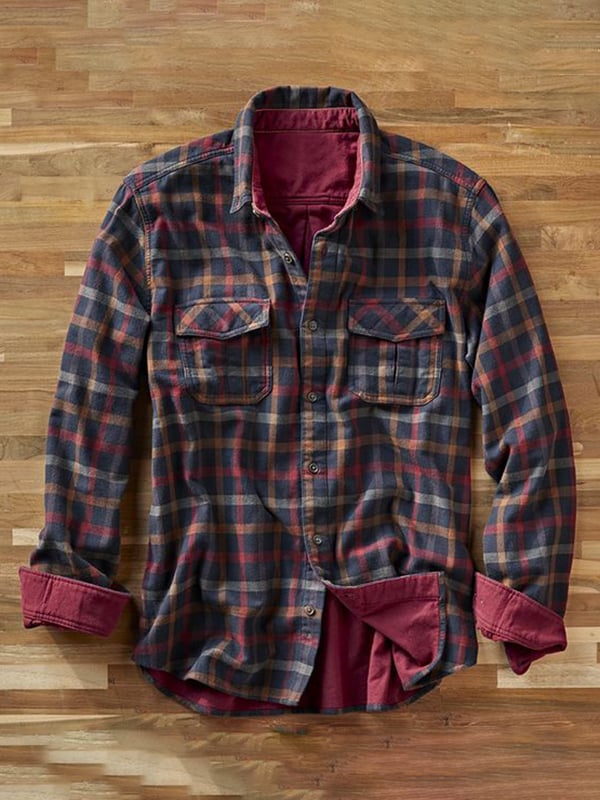 Men's Vintage Western Stripe Pocket Shirt