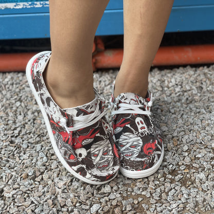 Women's Halloween Mummy Pattern Canvas Shoes - Perfect for Halloween and Outdoor Activities