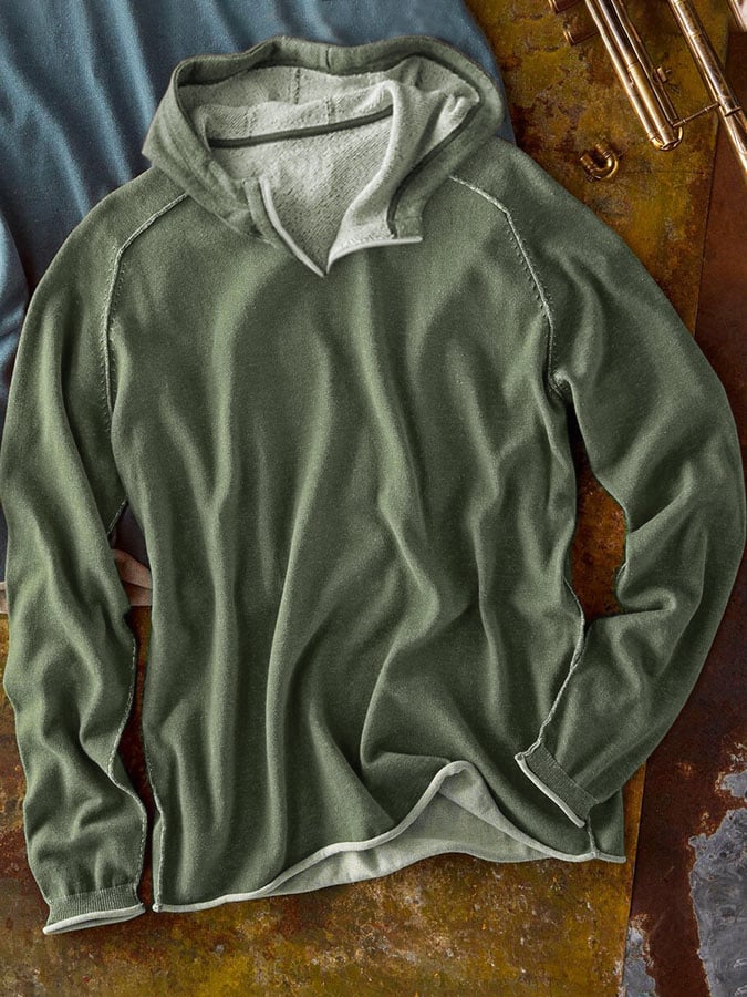 Hooded Solid Color Sweatshirt