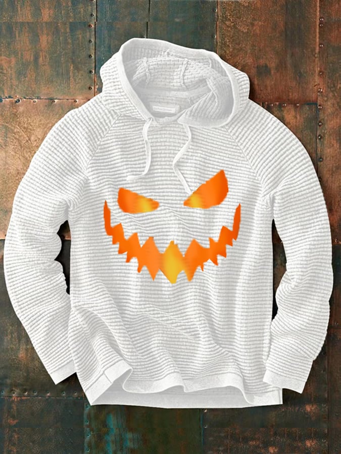 Men's Halloween Grimace Print Casual Hooded Sweatshirt