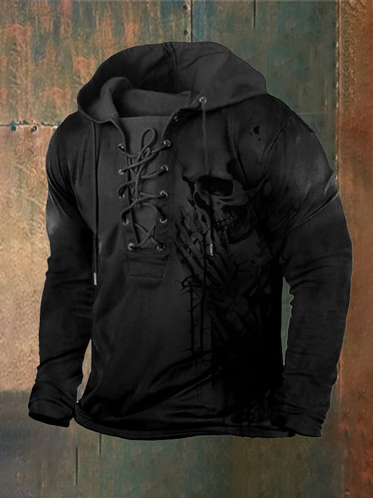 Men's Vintage Dark Skull Hoodie