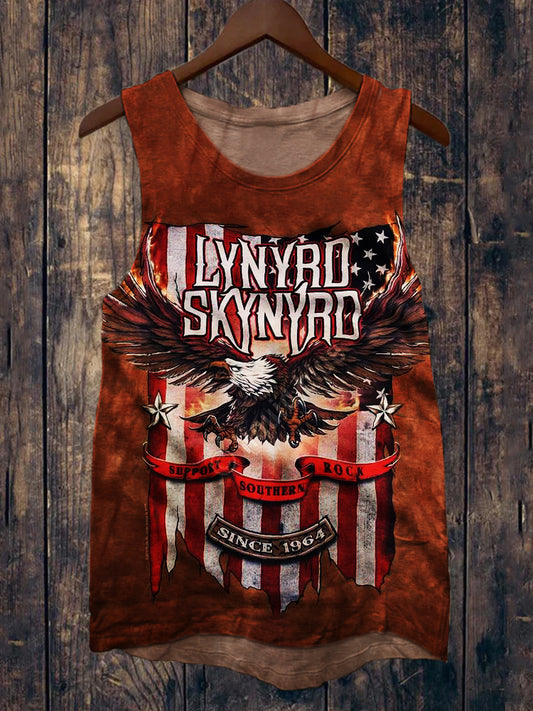 Support Southern Rock Vintage Print Men's Tank Top