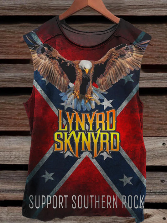 Support Southern Rock Print Tank Top