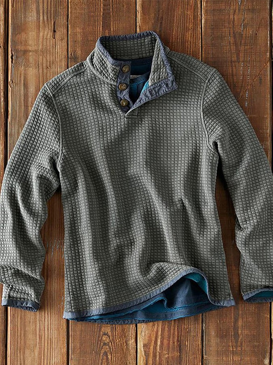 Men's Retro Stand Collar Sweatshirt