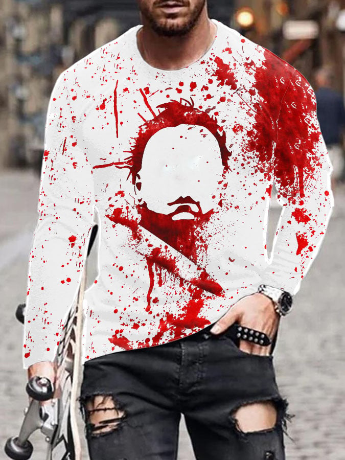 Halloween Men's Printed Long Sleeve T-Shirt