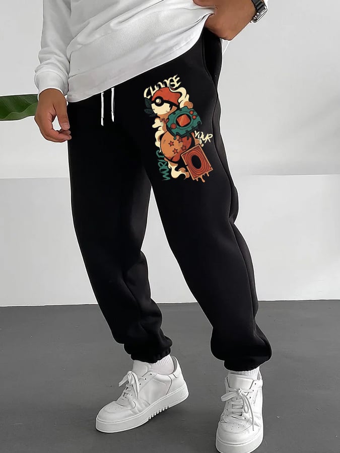 Men's Fashion Comic Print Casual Pants