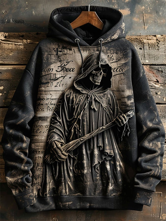 Men's Dark Skull Halloween  Printed Hoodie