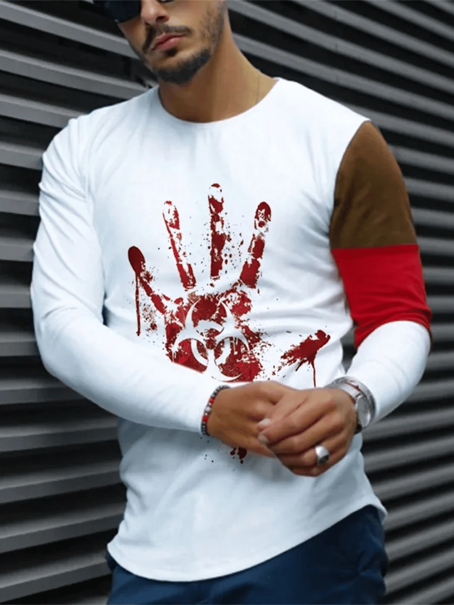 Halloween Men's Printed Long Sleeve T-Shirt