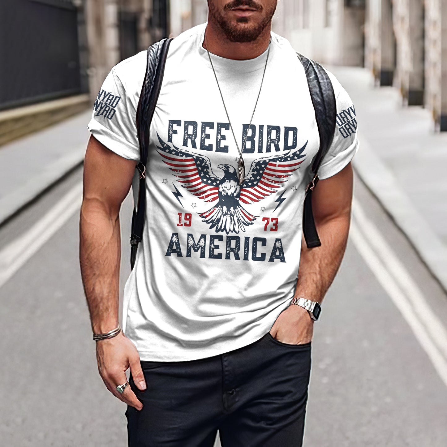 Men's Free Bird American Rock Band Rebel Inspired T-Shirt