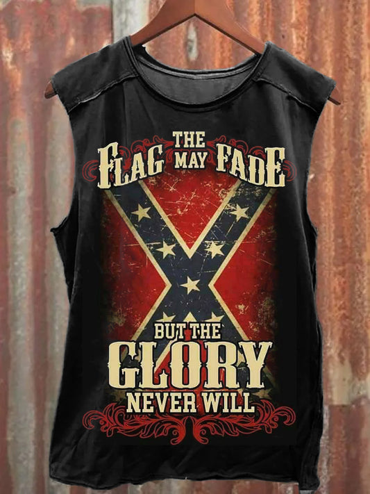 Men's The Glory Never Fade Rebel Flag Tank Top