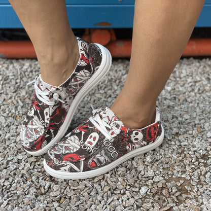 Women's Halloween Mummy Pattern Canvas Shoes - Perfect for Halloween and Outdoor Activities