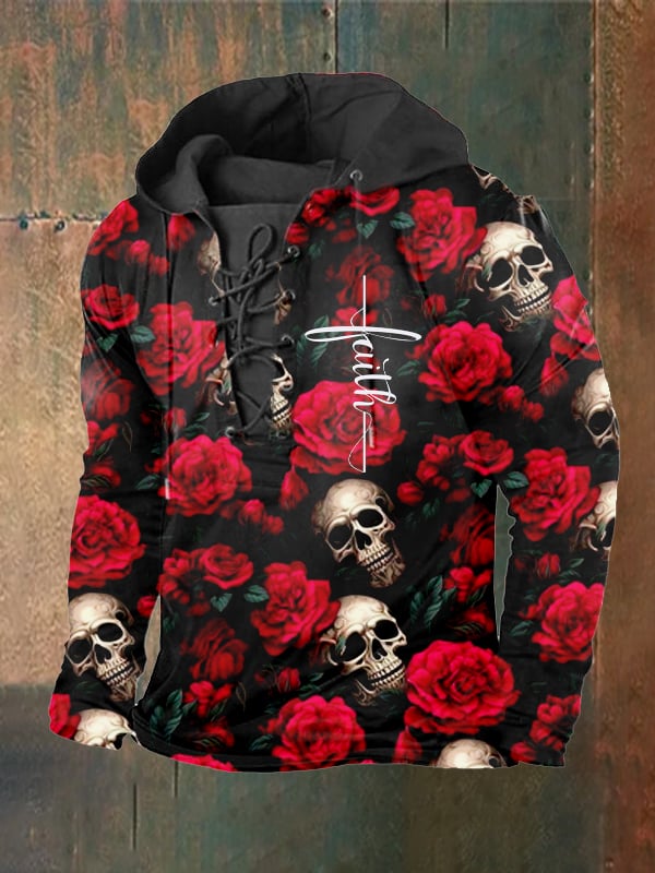 Men's Vintage Dark Skull Hoodie