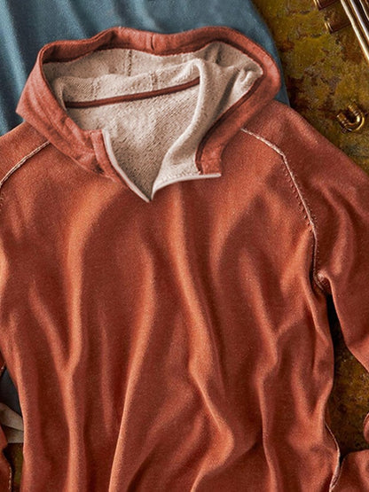 Hooded Solid Color Sweatshirt