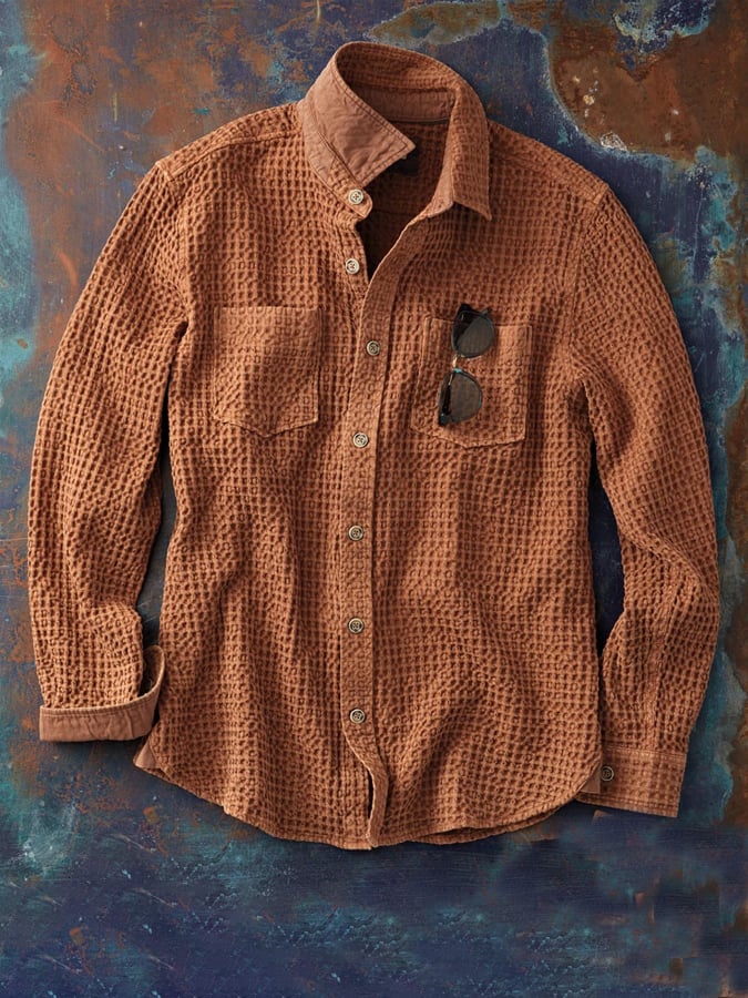 Men's vintage western textured fabric shirt