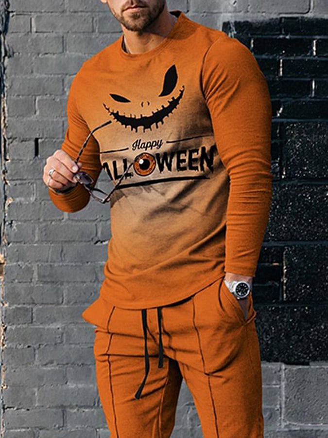 Men's Halloween Casual Long Sleeve T-Shirt