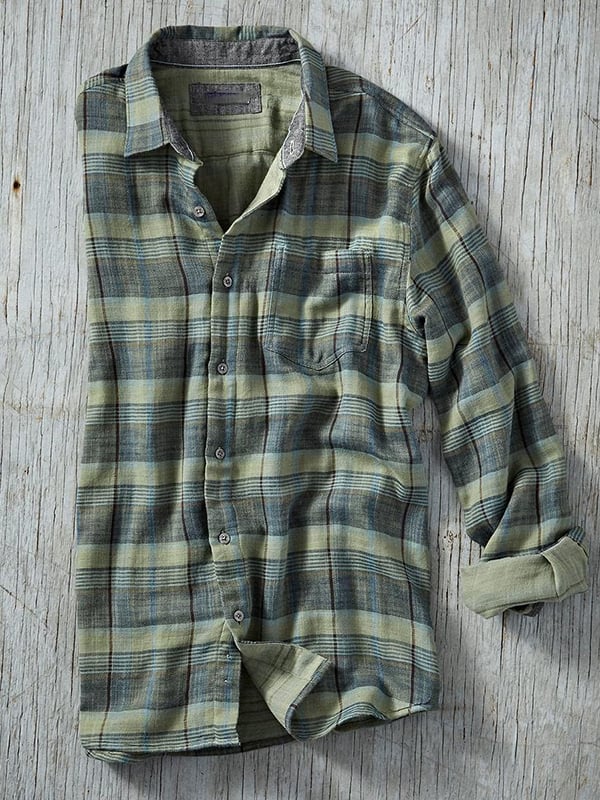 Men's Vintage Western Stripe Pocket Shirt