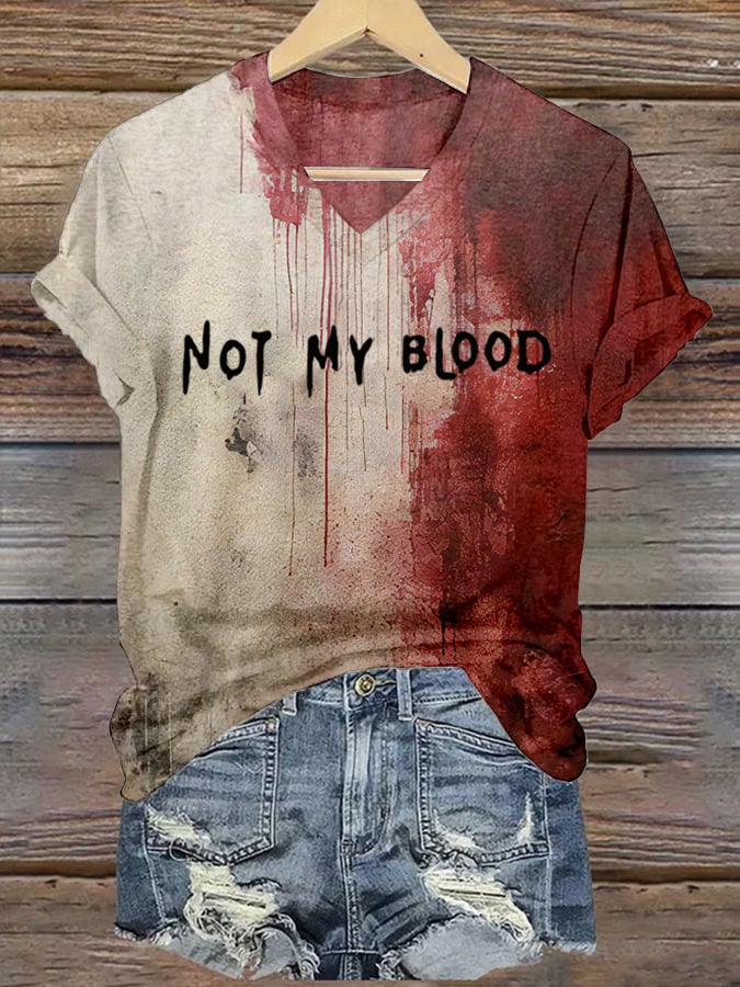 Women's Bloody Halloween Print Casual T-Shirt