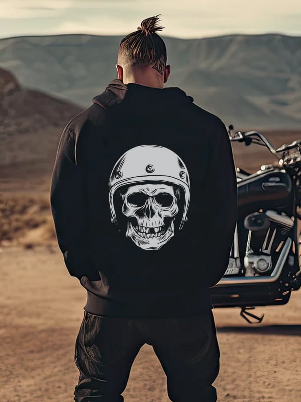 Men's Vintage Motorcycle Print Hoodie