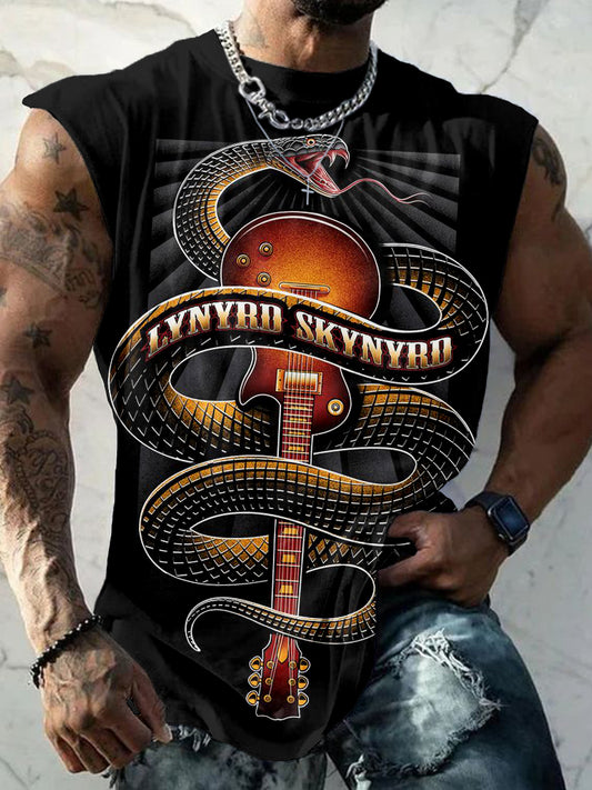 Men's Rock Band Snake Inspired Comfy Tank Top