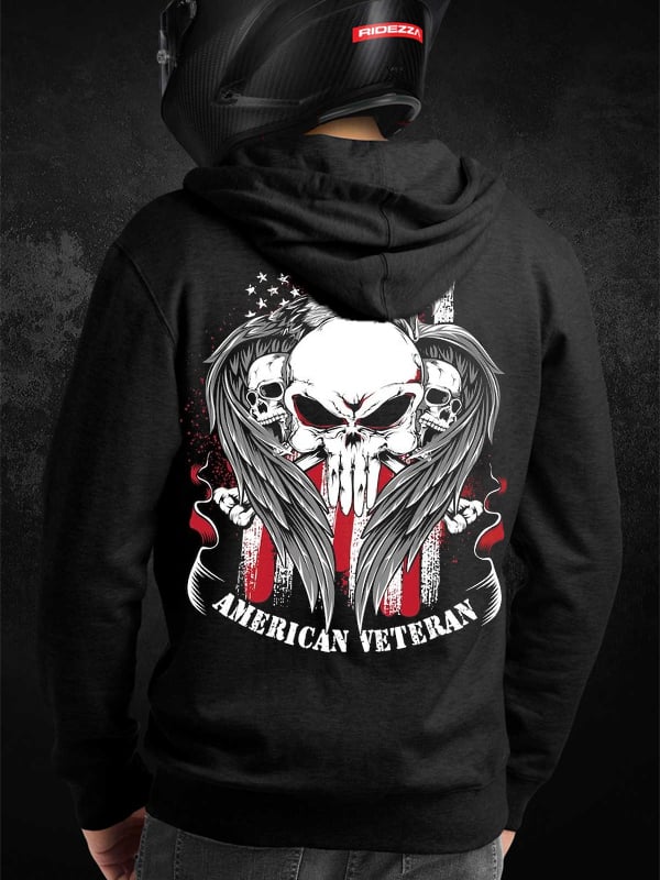 Men's American Veteran Back Print Hoodies