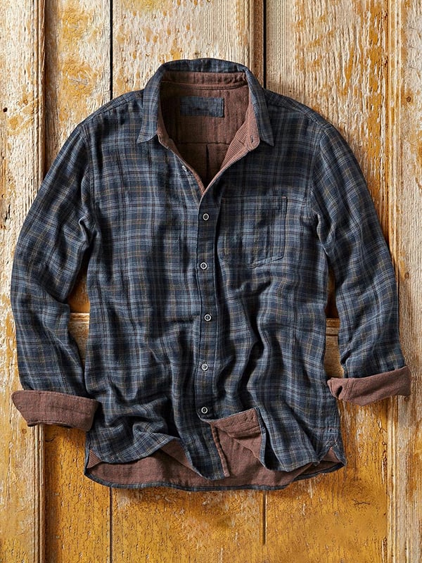 Men's Vintage Western Stripe Pocket Shirt