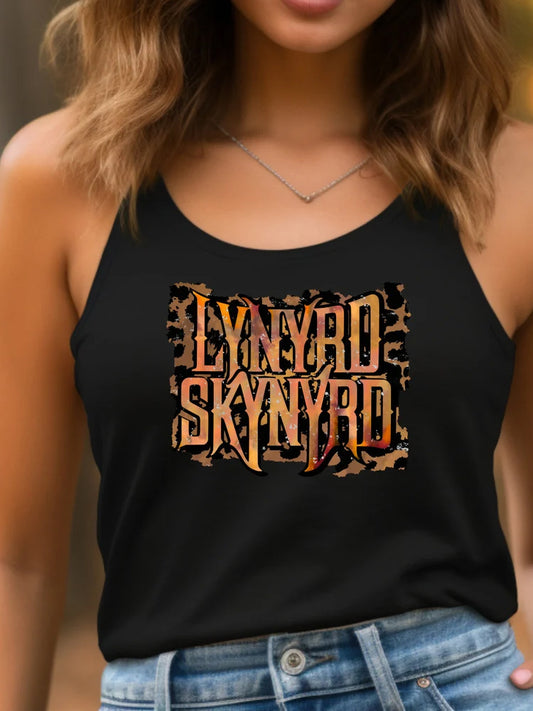 Vintage Rock Band Print Women's Tank Top