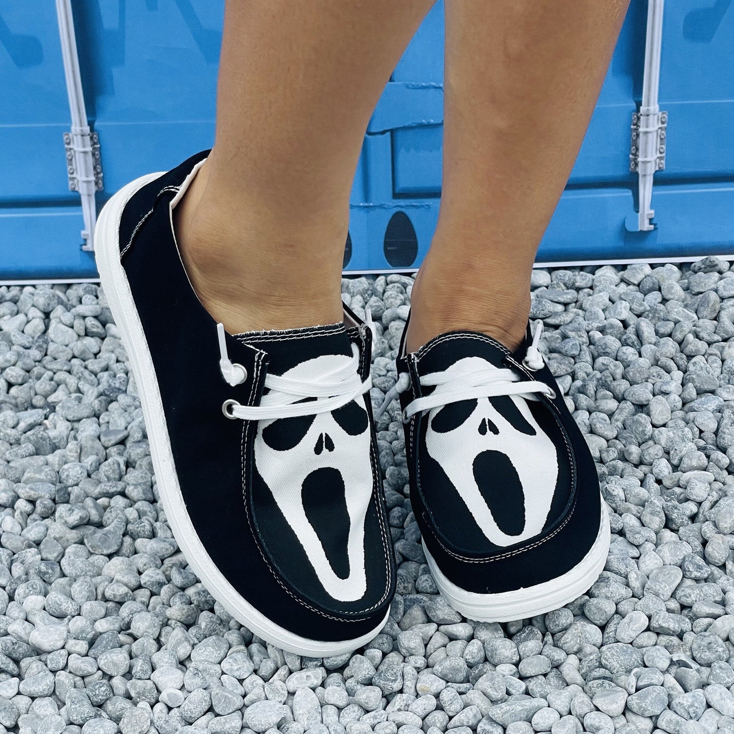 Women's Halloween Pattern Slip-On Canvas Shoes: Stylish, Comfy, and Non-Slip Lightweight Footwear