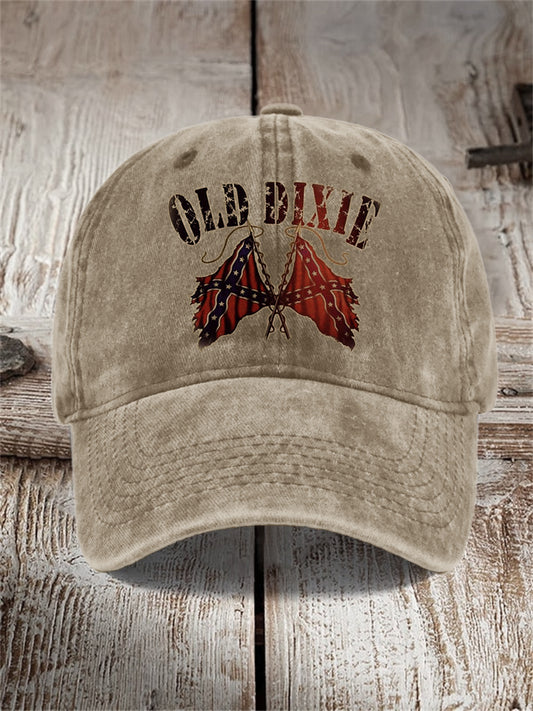 Men's Old Dixie Southern Pride Rebel Flag Washed Cap