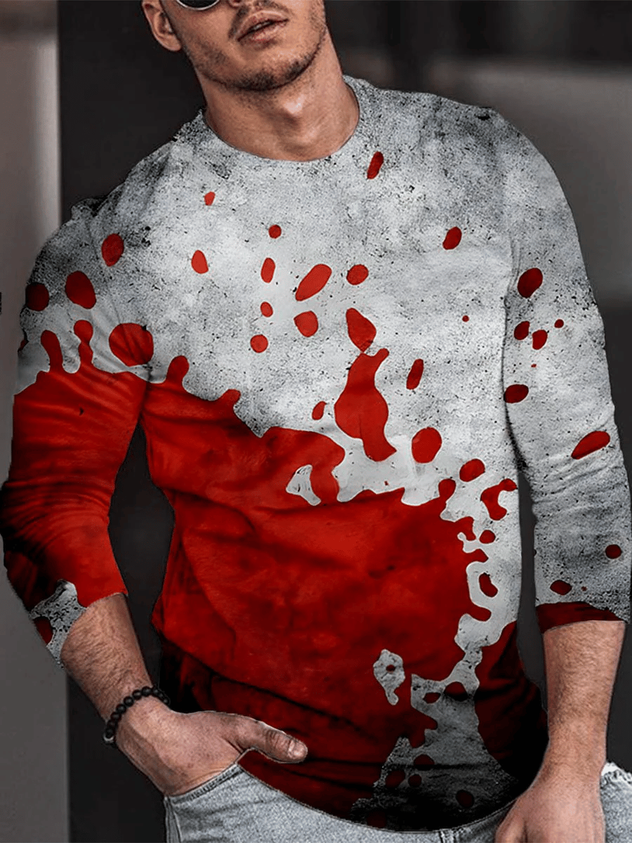 Halloween Men's Printed Long Sleeve T-Shirt