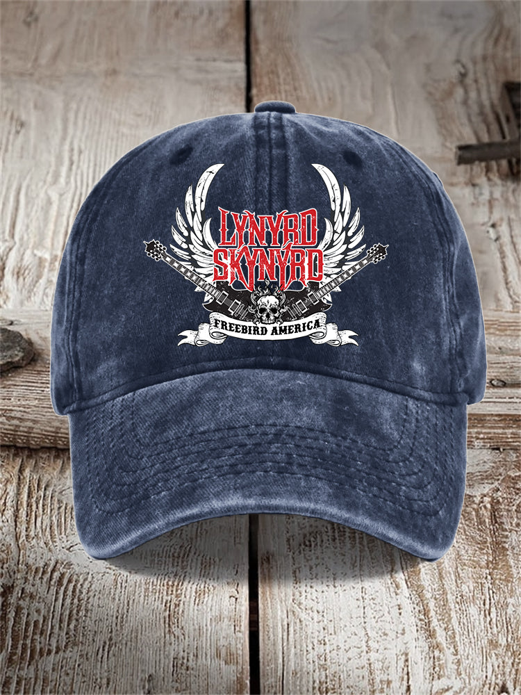 Men's Rock Band Freebird America Washed Cap