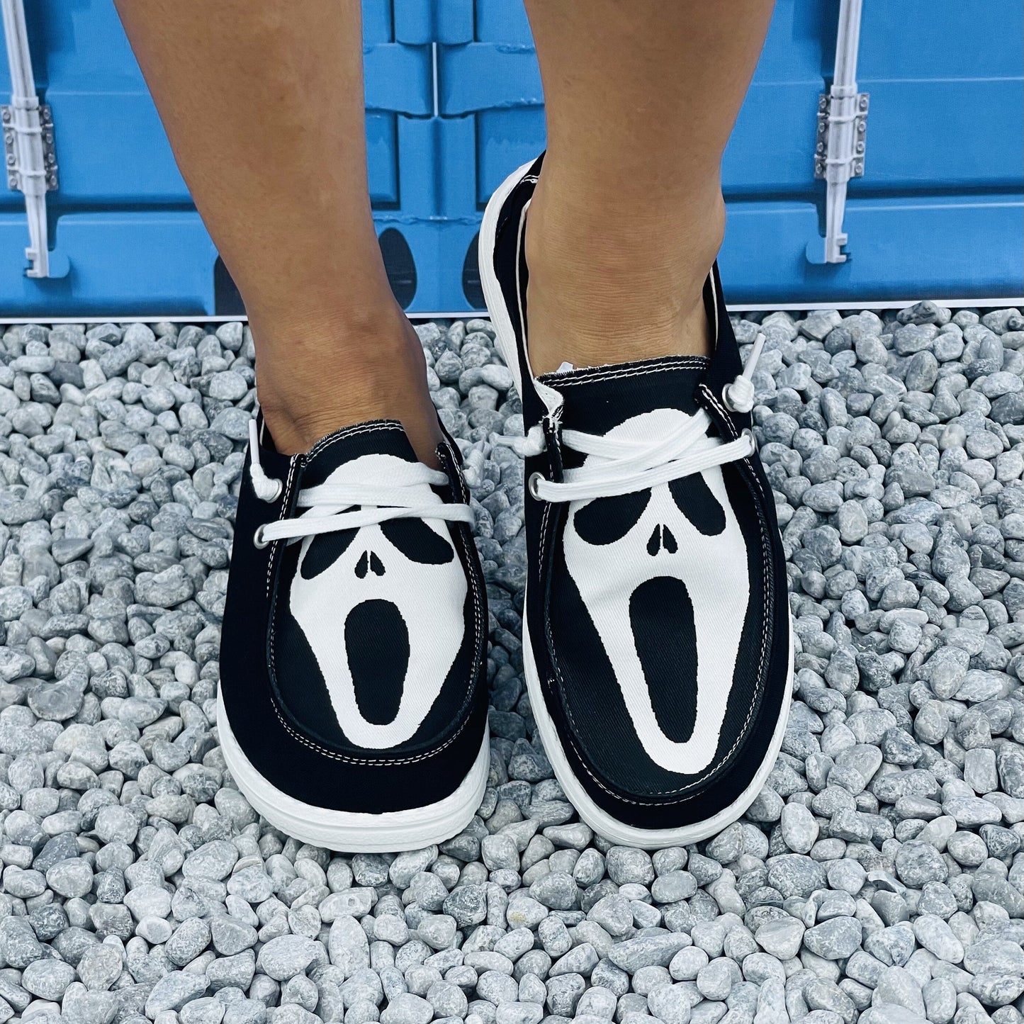 Women's Halloween Pattern Slip-On Canvas Shoes: Stylish, Comfy, and Non-Slip Lightweight Footwear