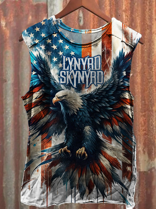 Men's Rock Band Free Bird American Flag Tank Top