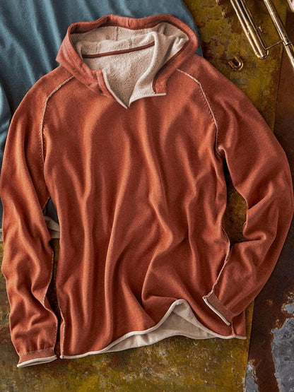 Hooded Solid Color Sweatshirt