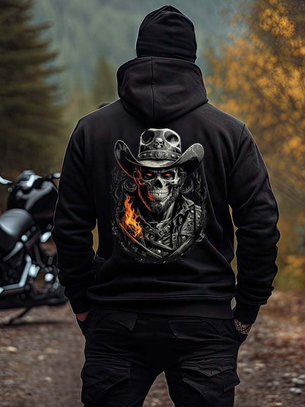 Men's Motorcycle Print Hoodie