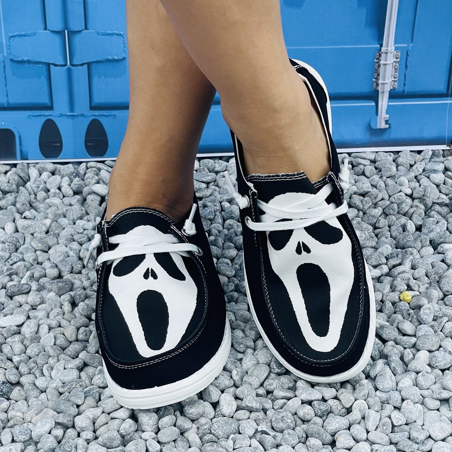 Women's Halloween Pattern Slip-On Canvas Shoes: Stylish, Comfy, and Non-Slip Lightweight Footwear