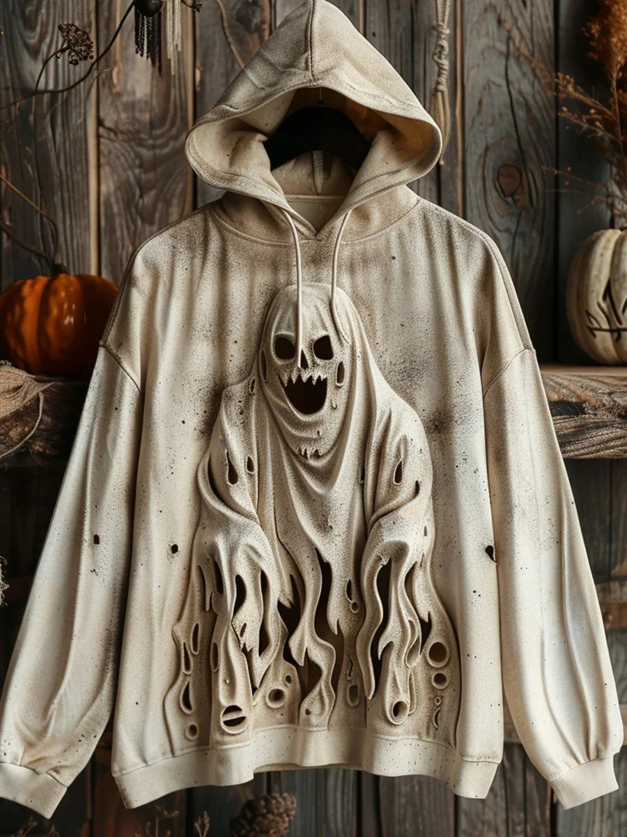 Men's Halloween Ghost Printed Hoodie