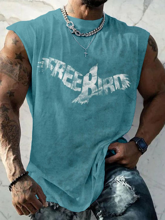 Men's Rock Band Free Bird Crew Neck Tank Top