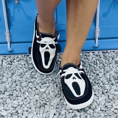 Women's Halloween Pattern Slip-On Canvas Shoes: Stylish, Comfy, and Non-Slip Lightweight Footwear