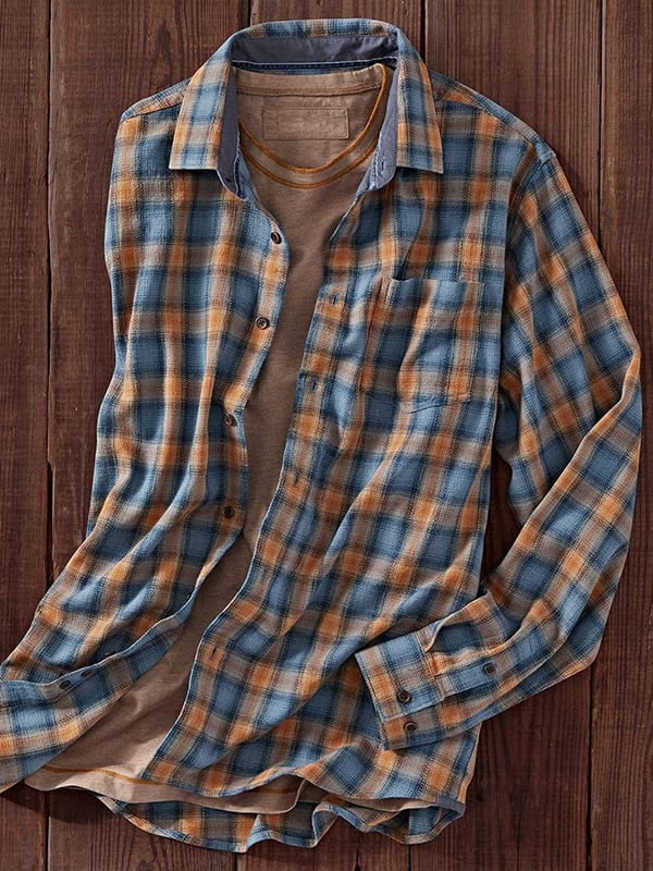 Men's Retro Western Colorful Striped Shirt